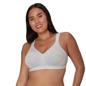 Playtex 18 hour Grey Comfort Support Bra Wireless Full-Coverage Size 36D